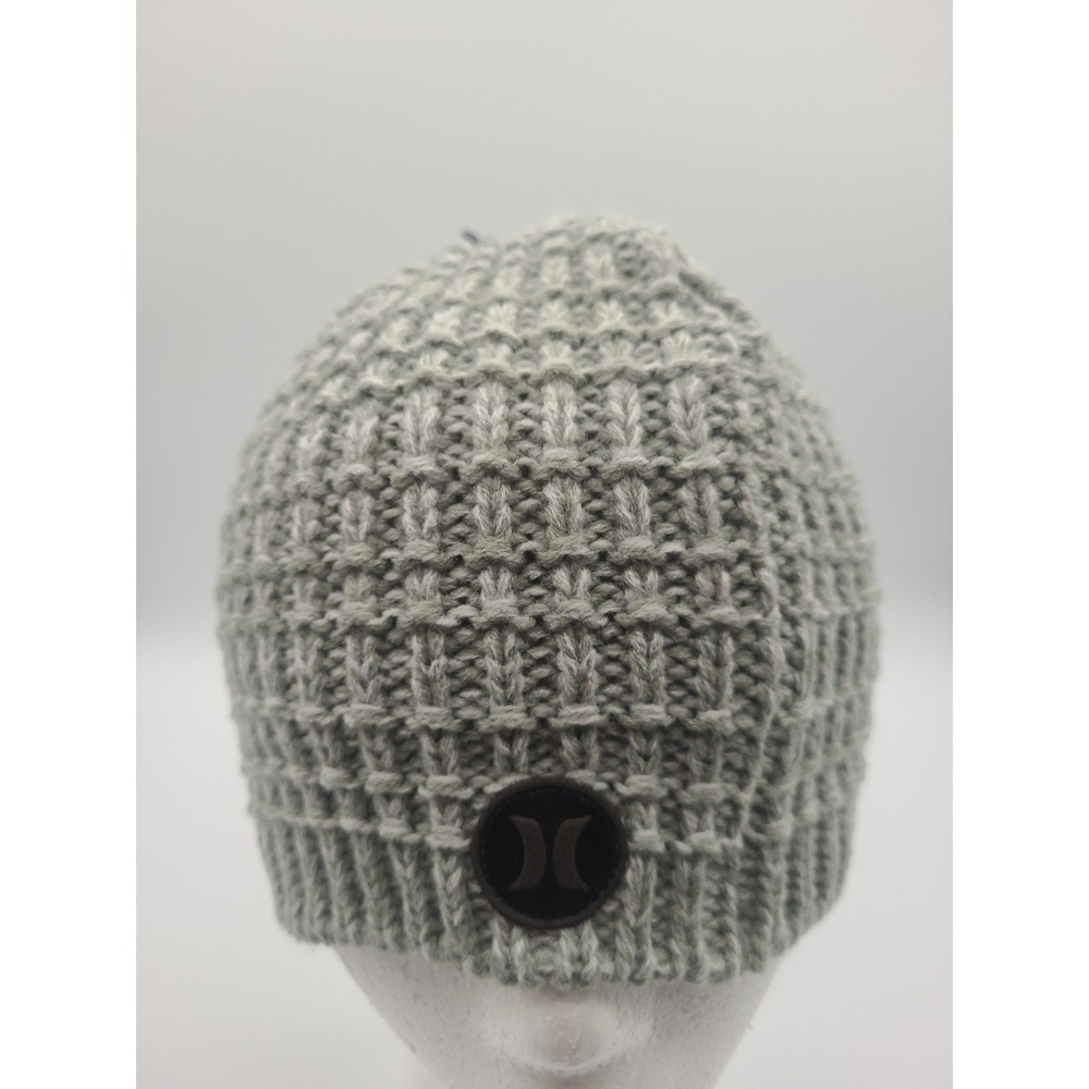 Hurley Men's Ragland Cuffed Beanie w/ Pom Winter Hat‎ Black Gray One Size